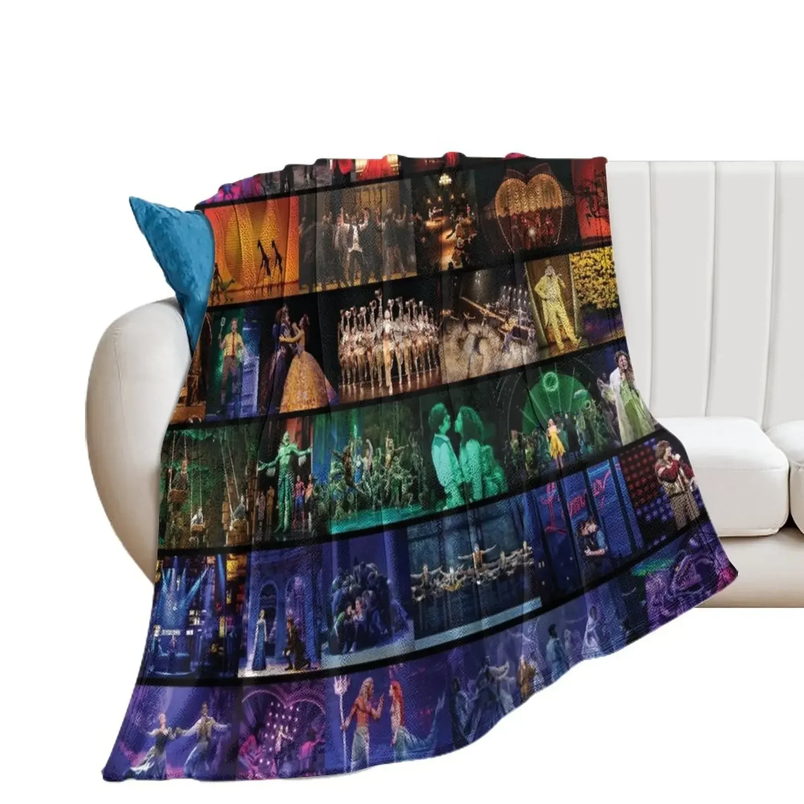 Rainbow Collage of Broadway Sows Throw Blanket Bed Bed Fashionable warm winter Luxury Designer Blankets