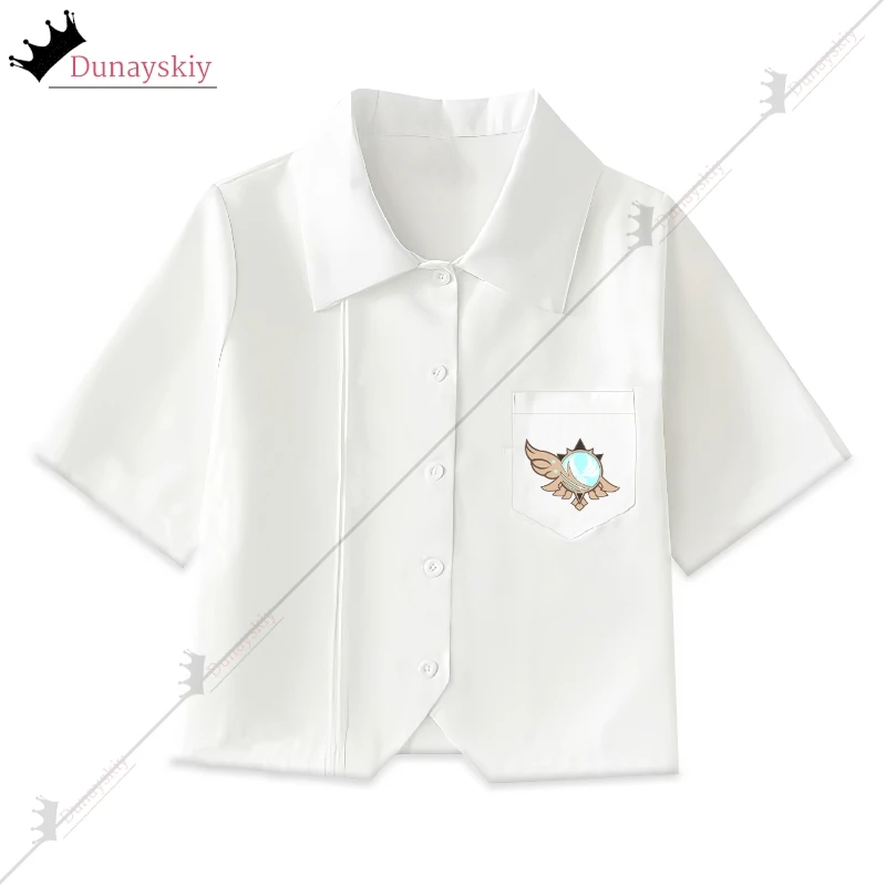 Anime genshin impacto cosplay venti feminino jiakei vestido trajes jaqueta solta casaco com capuz manga curta saia conjunto disfarce outfit