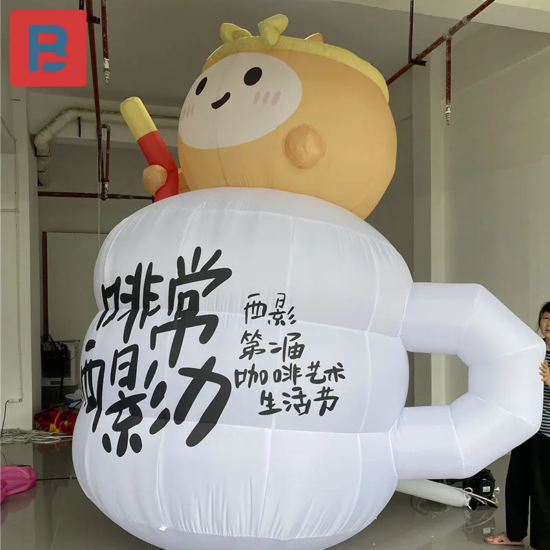 Inflatable cartoon Son Gokū Saint Coffee Cup Milk Tea Cup inflatable model Doodle DIY sign in the market lighting props