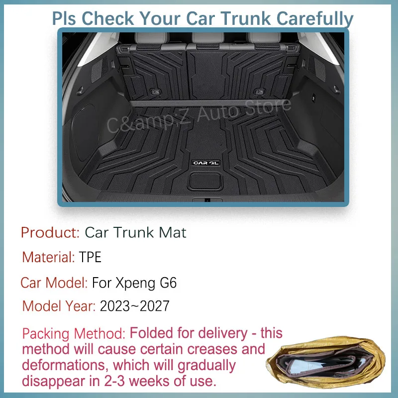 Car Rear Trunk Mats For Xpeng G6 2023 2024 2025 2026 2027 Anti-dirty Carpet Boot Pad Cargo Cover Back Seat Cover Auto Acessories