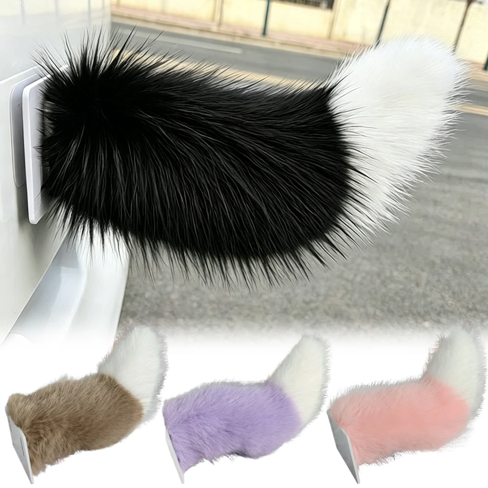 Voice Activated Plush Car Tail Decoration Dual Control Dynamics Wagging Cute Fuzzy Tail Car Decoration Wagging Cosplay