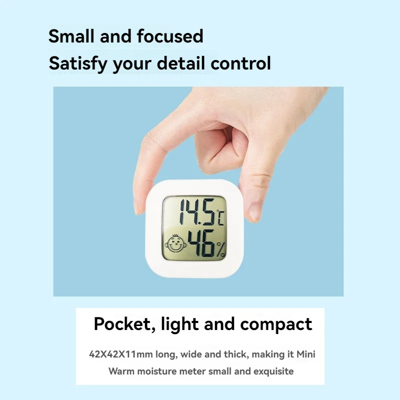 مقياس حرارة داخلي صغير رقمي - جهاز مراقبة درجة الحرارة والرطوبة LCD للمنزل والمكتب والحضانة