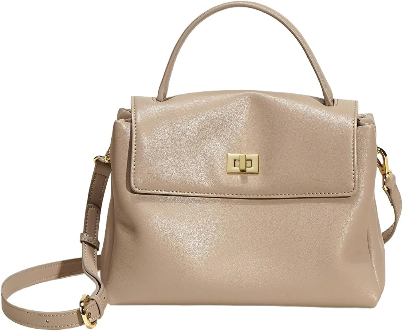 

Women’s Genuine Leather Satchel Purse, Top-Handle Crossbody Handbag with Adjustable Strap