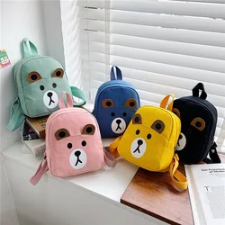 Cartoon Kindergarten Mini Canvas School Bag, Mochilas de Urso para Meninos e Meninas, Anime Kawaii Mochilas Infantis, Novo