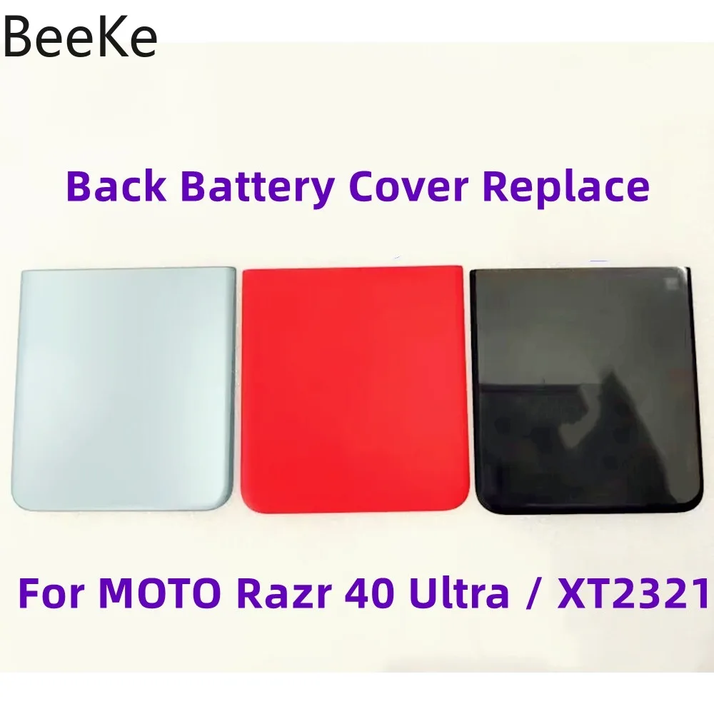 Repair Original For Motorola Razr 40 Ultra MOTO XT2321 Rear Battery Case Back Cover Glass Door Panel Housing + Adhesive Replace