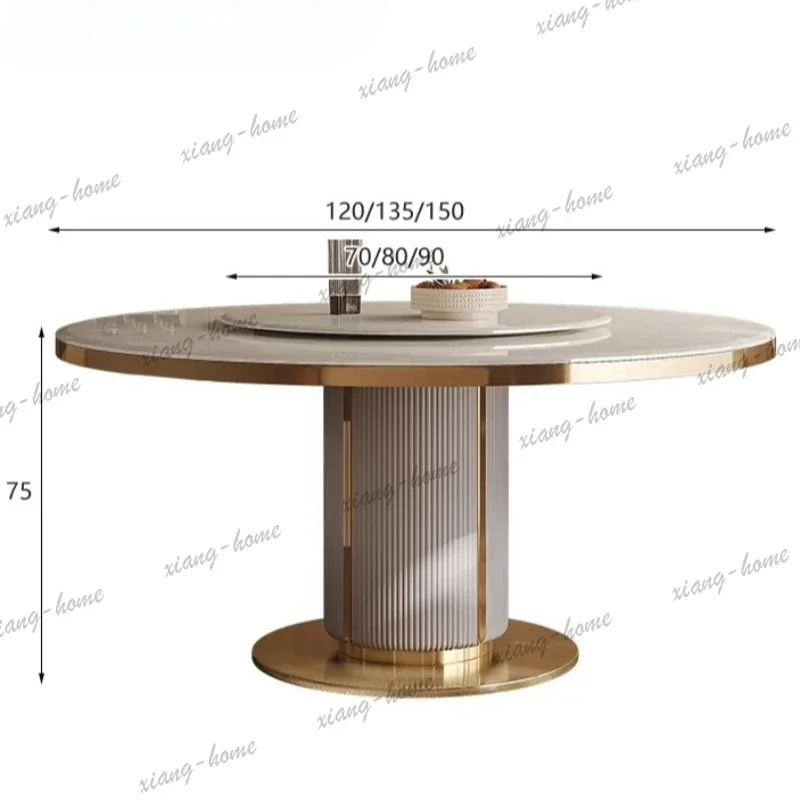 LSLight Luxury Marble New Dining Table Pliante Modern High-end Round Dining Table Set Of 6 Chairs Kitcjen Tables Home Furniture