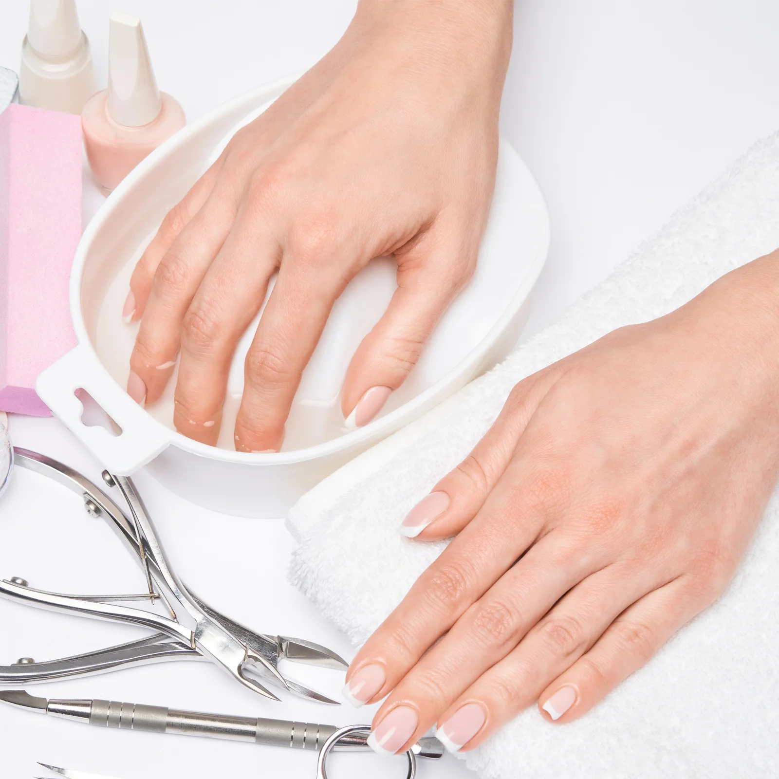 

Soak Tray Manicure Tools Nail Care Bowl For Hand Soak Dual Nail Soaking Bowl White False Nails Remover Manicure Bowls For Hands