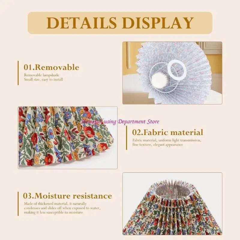 

Fabric Lampshades Wall Light Cover Table Light Shade Flower Pattern Decorative Lighting Accessories Easy to Install