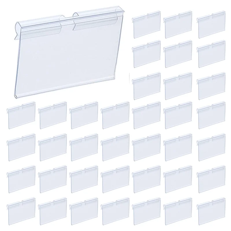 

1000Pcs Clear Plastic Label Holders For Wire Shelf Retail Price Label Holders Merchandise Sign Display Holder (6 X 4 Cm)