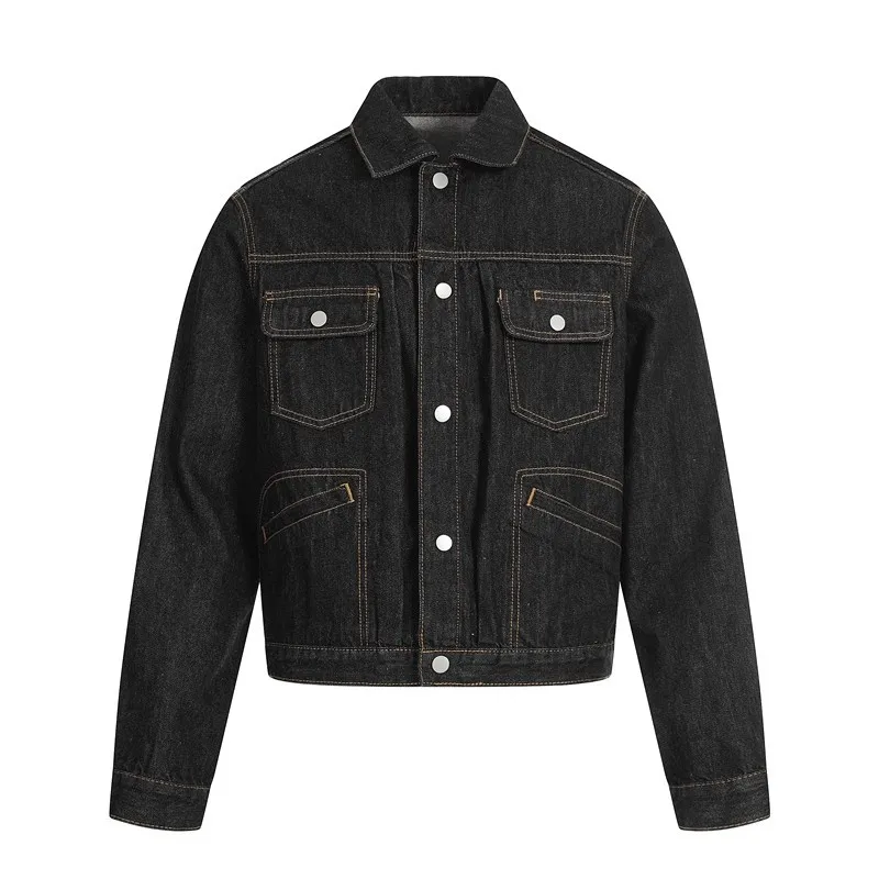 2026 Spring Men's Retro Washed Old Denim Jacket Loose Version Casual Versatile Jacket