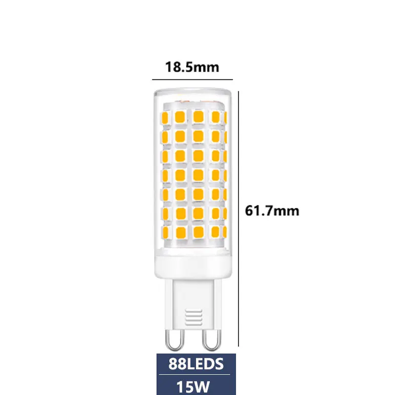 لا وميض G9 10 واط 12 واط LED لمبة 3000 كيلو 4000 كيلو 6000 كيلو AC110V/220 فولت 2835 الذرة ضوء 124 المصابيح الثريا ضوء استبدال 100 واط الهالوجين