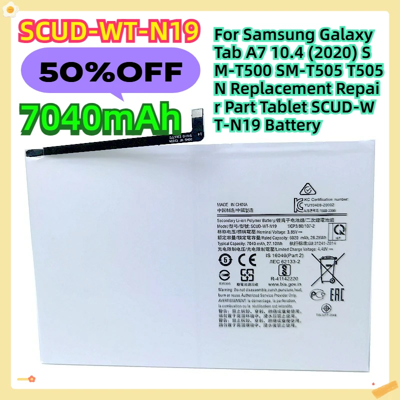 

For Samsung Galaxy Tab A7 10.4 (2020) SM-T500 SM-T505 T505N Replacement Repair Part Tablet SCUD-WT-N19 Battery