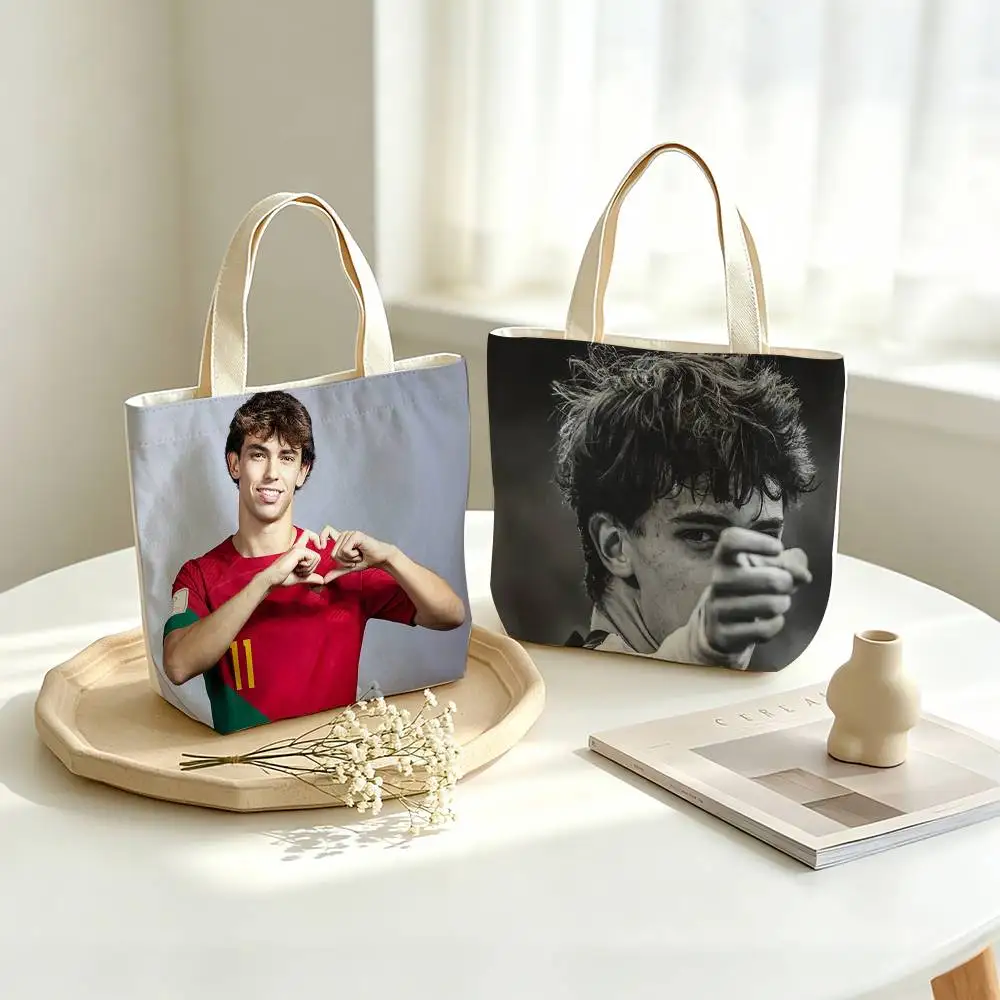 Portuguese Football Star Joao Felix Printed Canvas Tote Bag Shoulder Bag Commuter Mommy Shopping Bag