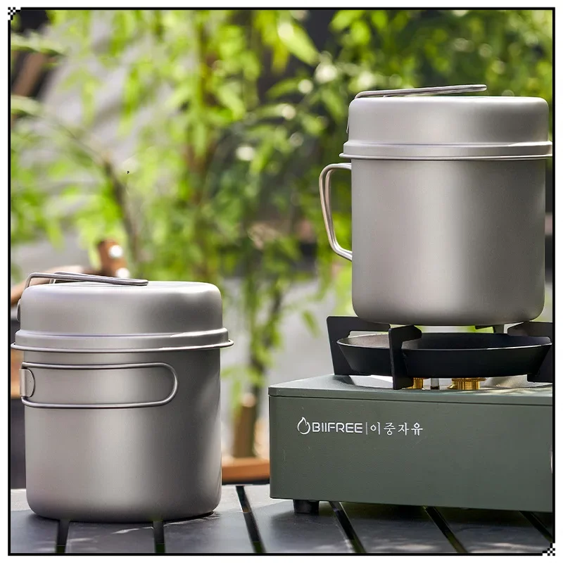 Pure Titanium กระทะกลางแจ้งกล่องอาหารกลางวัน Camping สิ่งแวดล้อมเครื่องครัวปิคนิคเครื่องครัวซุปหม้อใหม่