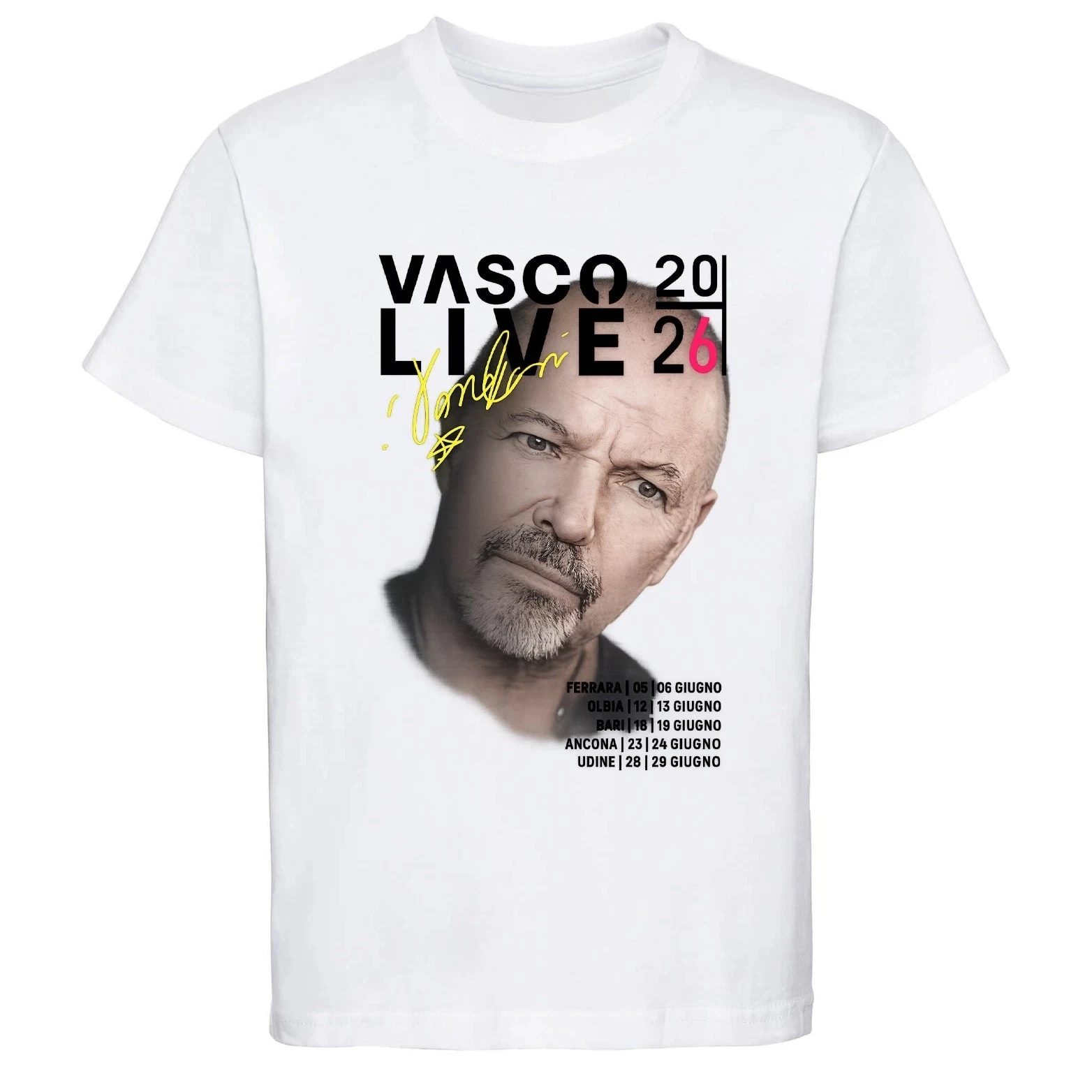Vasco Live Concert T Shirt Men Women Short Sleeve Rock Singer Portrait Tour Poster Crew Neck Soft Cotton Music Fan Tee