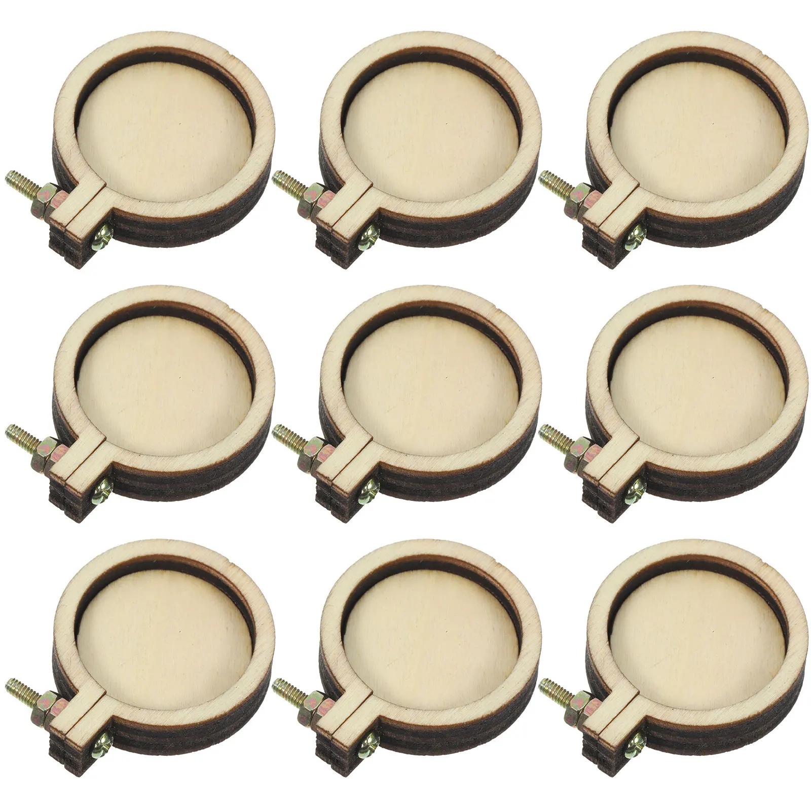 10 قطعة أطواق التطريز الصغيرة إطار تثبيت دائري خشبي لخياطة الغرز المتقاطعة ملحقات ديكور الحائط ذاتية الصنع #3