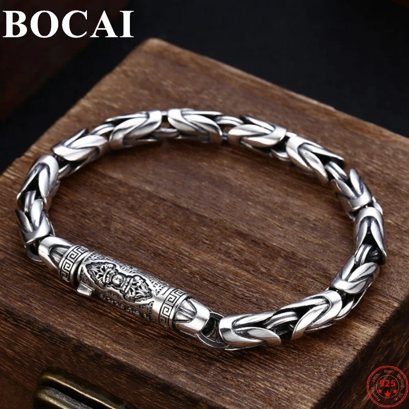 bocai-s925-sterling-silver-charm-bracelets-for-men-women-vajra-pestle-twist-5mm-7mm-bamboo-chain-bangle-jewelry-wholesale