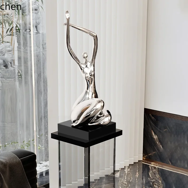 HYS Abstract Sculpture Electroplating Process Soft Decorations Living Room Entrance Decoration