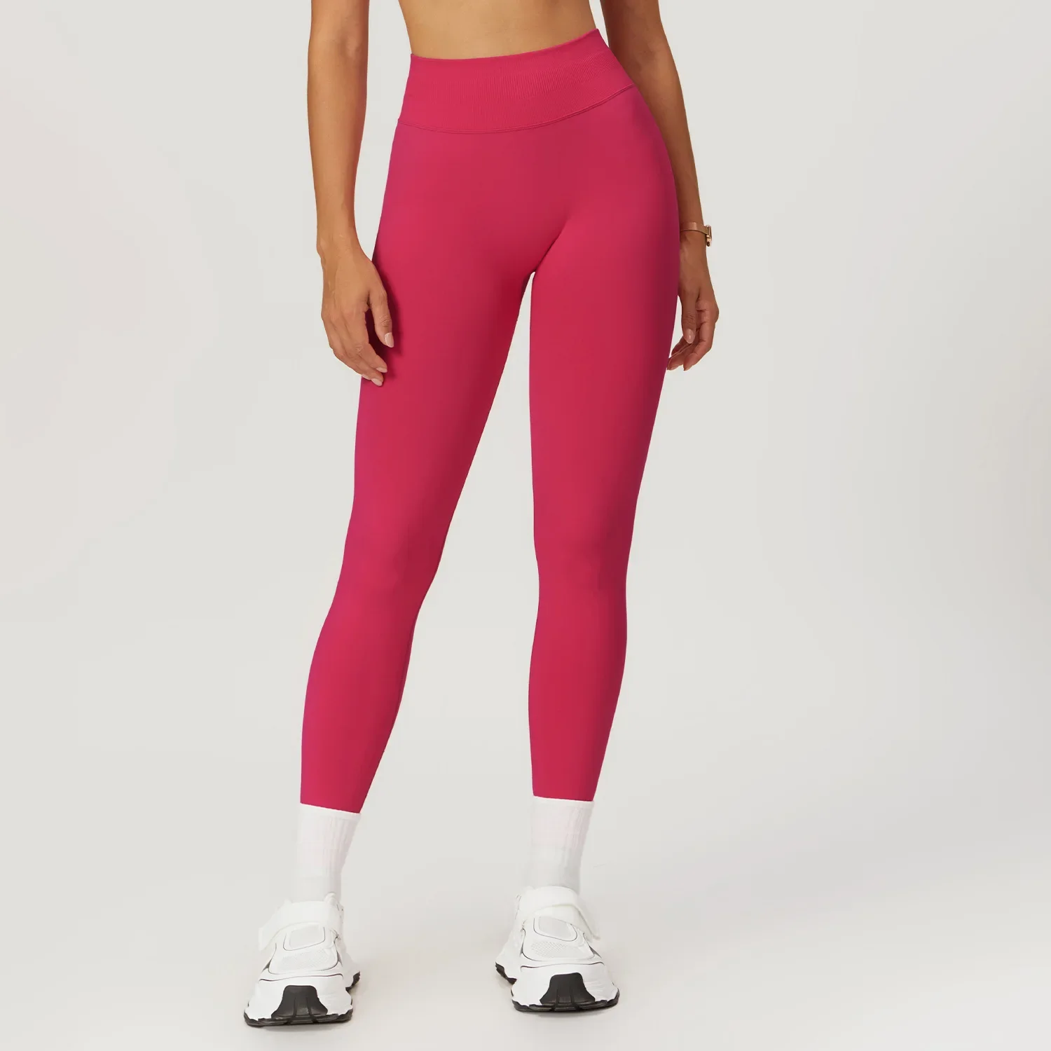 ไม่มีรอยต่อฟิตเนสLeggingsผู้หญิงกีฬาเอวสูงยืดหยุ่นRibbedโยคะLeggings Gym Jogging Quick Dry Push Up Slimกางเกงหญิง