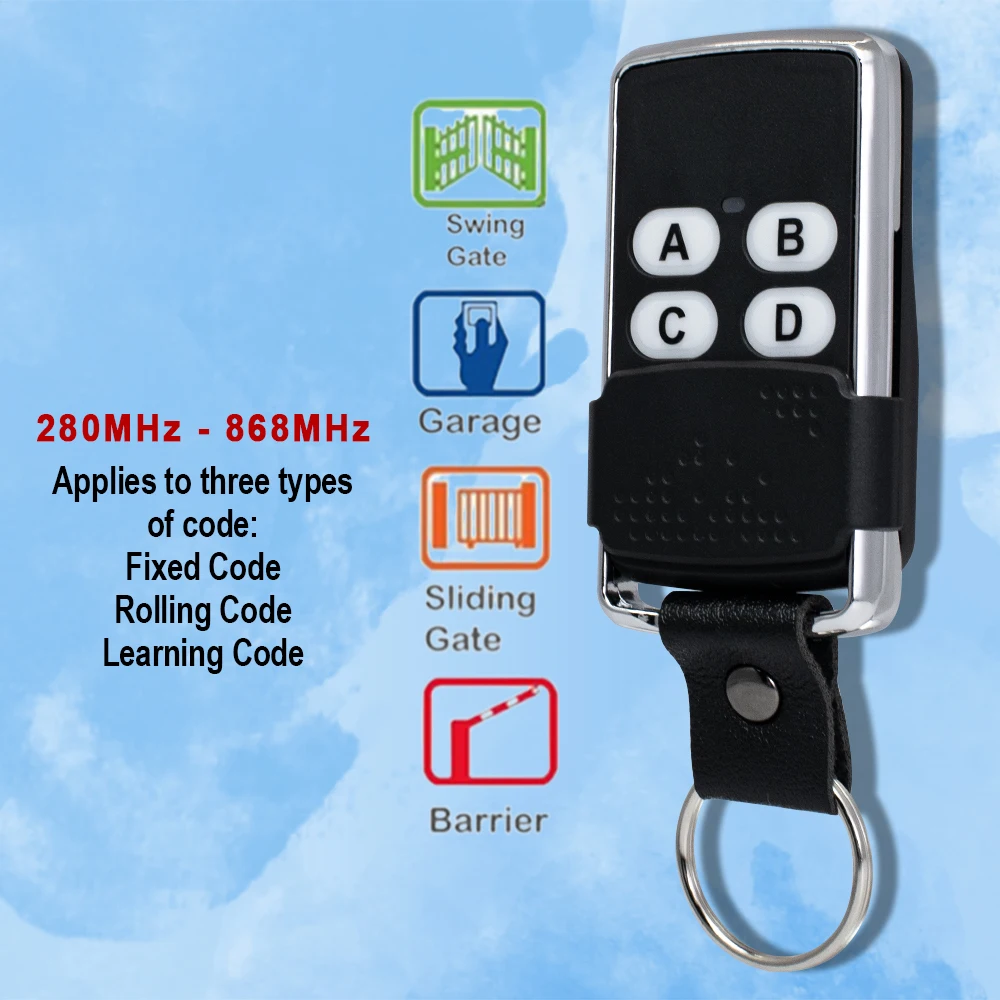 1-10pcs Garage Door Remote Control Universal 280-900MHz Multi-Frequency Door Command Opener 433MHz Fixed Rolling Code Replicator