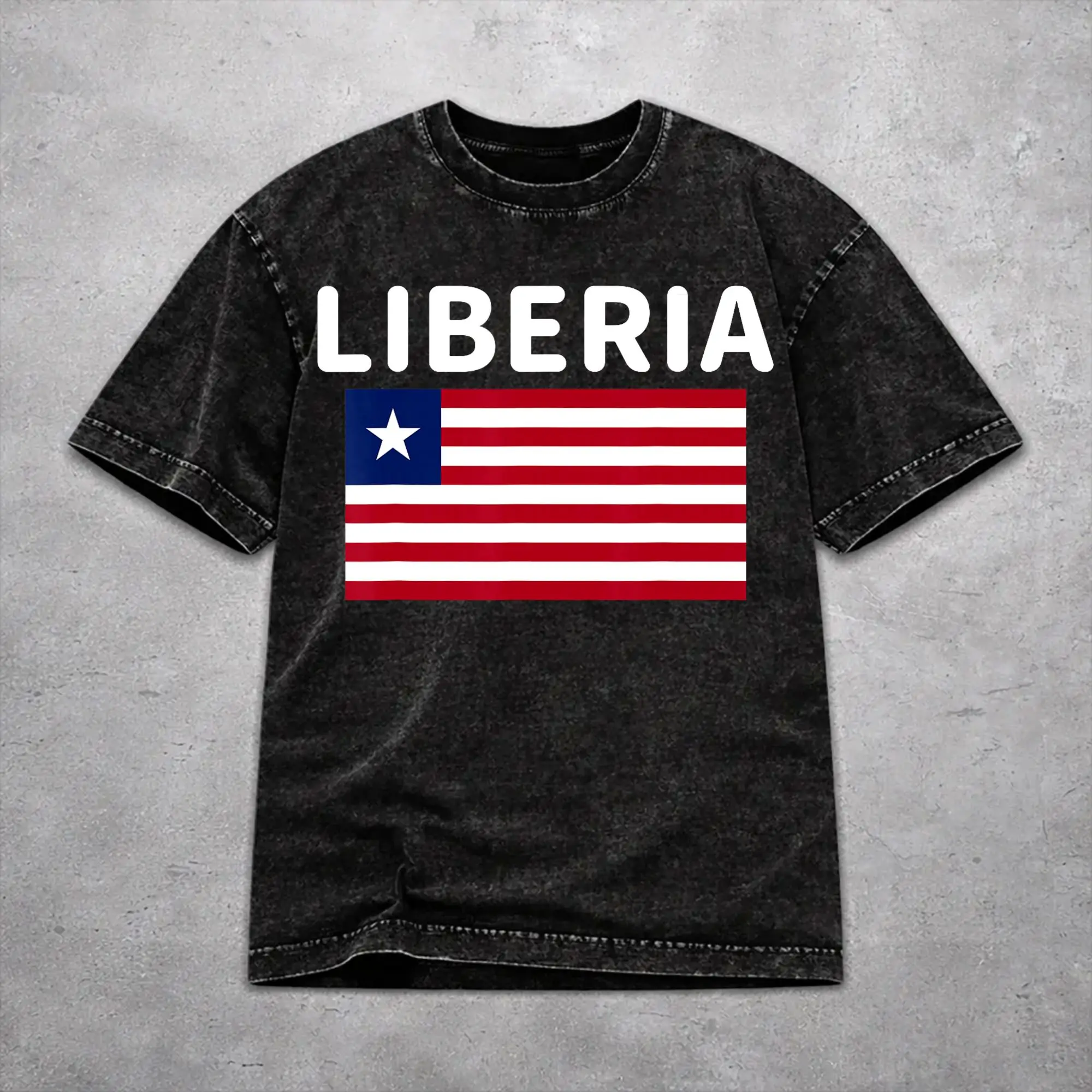 Fashion Women Men Liberia Independence Day Tee Shirt Washed Style  T Shirts Clothing