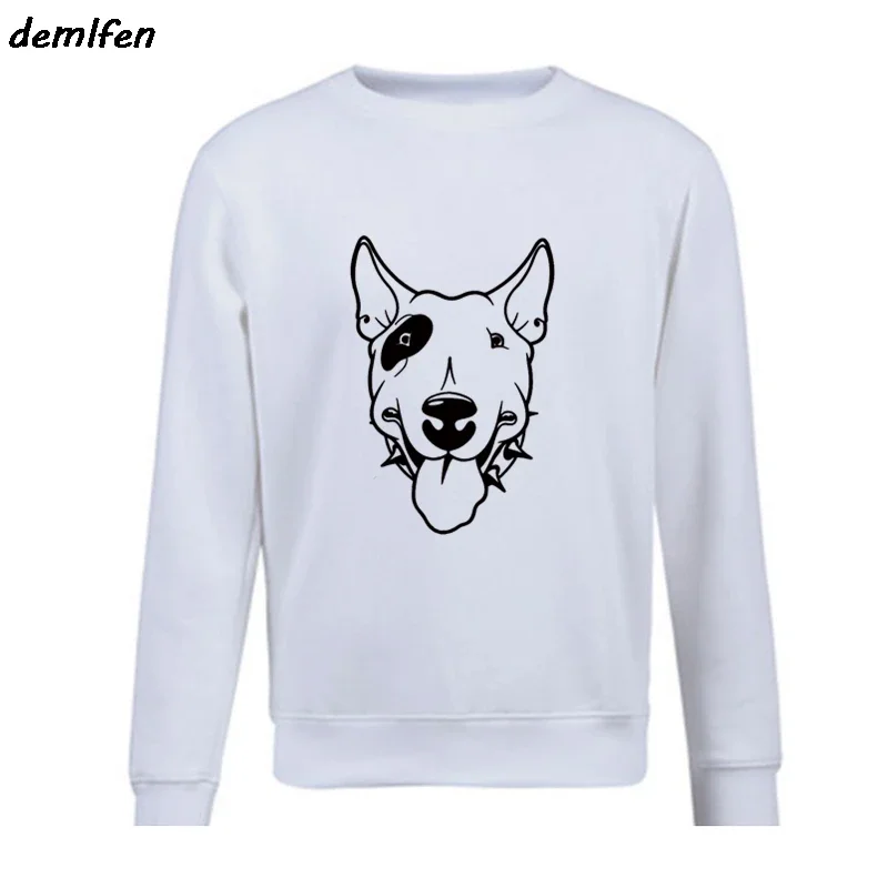 

Spring autumn Novelty Bull Terrier Dog Design Hoodie Men Hip Hop Fleece O-neck Pullover Sweatshirts Cool coat harajuku