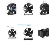 Y5GD Stove Fan Heat Powered Fireplace Fan Non-Electric 5 Blade Thermoelectric