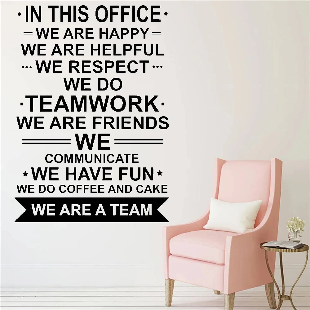 

1 pc We Are Team Quote Work Inspirational Teamwork text Wall Stickers Self Adhesive Art Wallpaper vinyl Art Decor Wallpaper