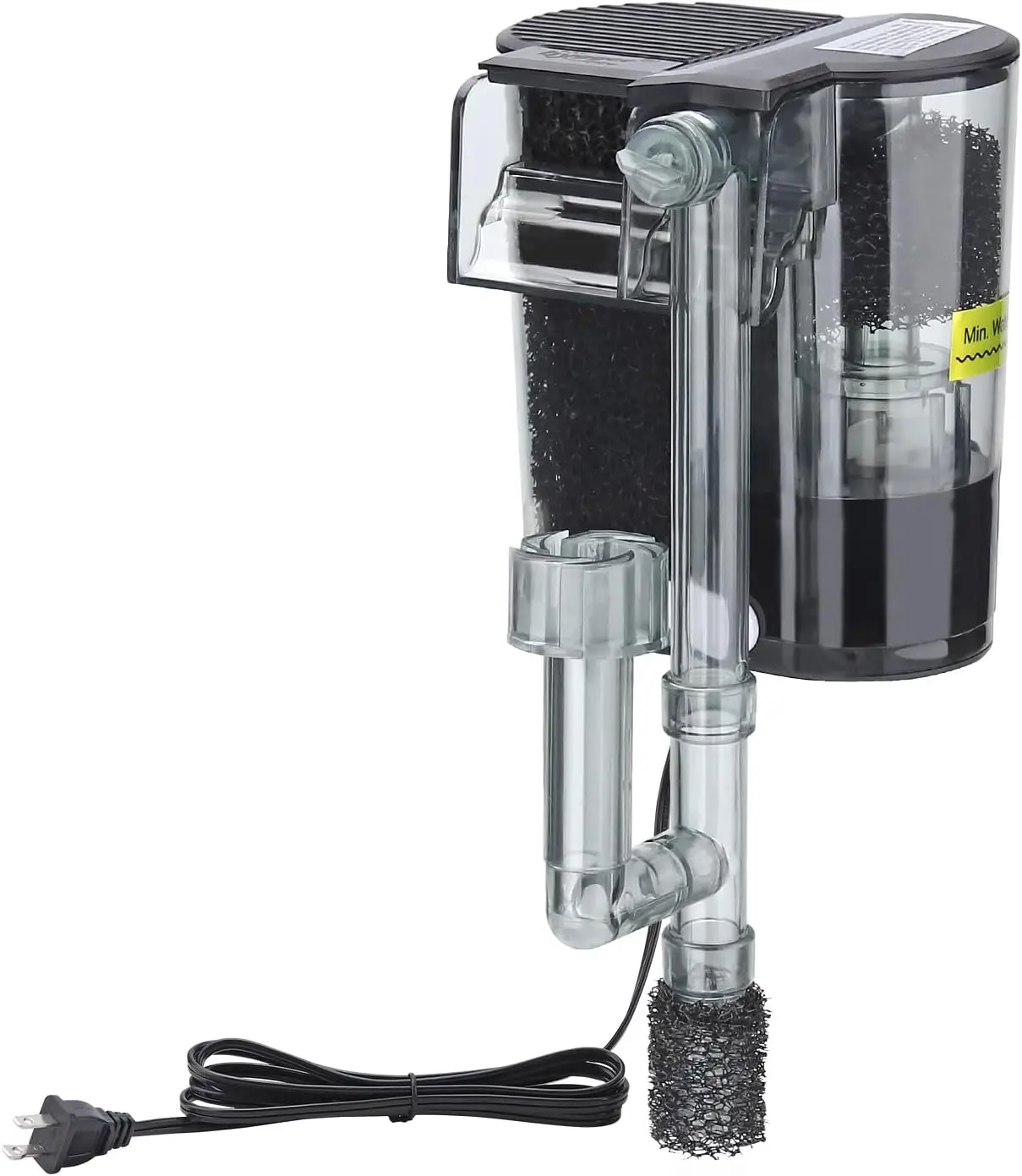 

RHS on Back Aquarium Filter Small Fish Tank Waterfall Filtration System Adjustable Water Flow with Quiet Tank 5 Gal LSY565874