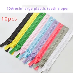 (10pcs)Stationery bag zipper no stop bag Large bag Makeup bag  10# resin large plastic teeth plastic zipper 30cm