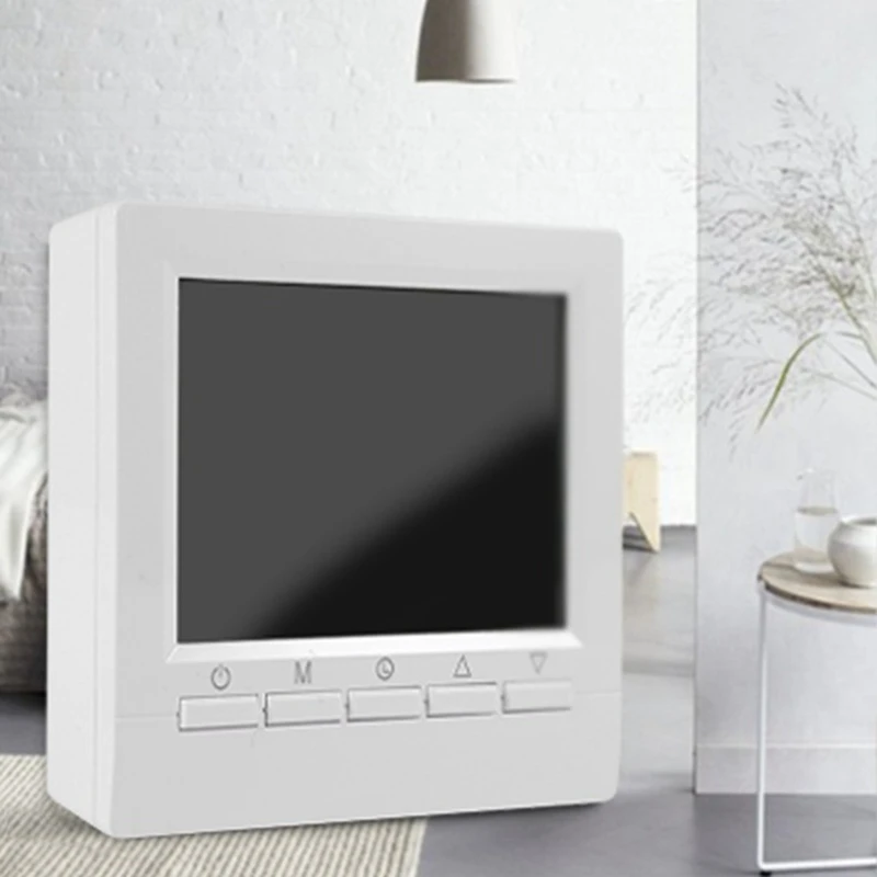 1 ชุดสีขาวติดผนังเครื่องทําความร้อนอุณหภูมิสําหรับหม้อไอน้ํา Weekly Programmable Thermostat
