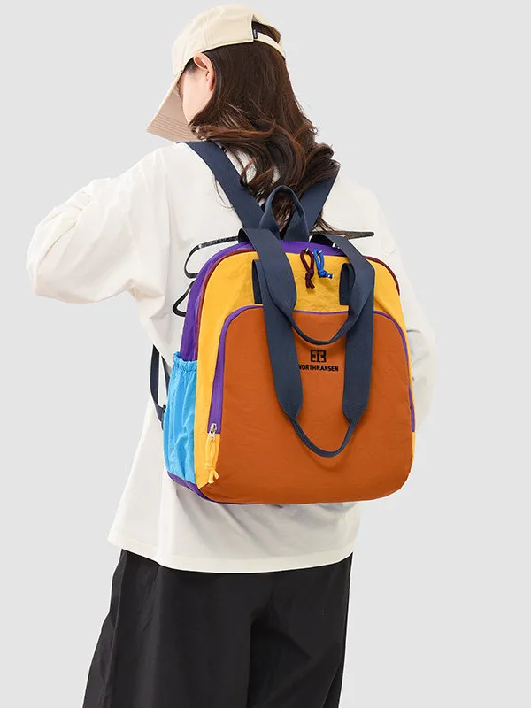 Ultra-Light Color-Block Dopaamine Women's Backpack Large Capacity Outdoor Fitness Hiking Bag Dual-Shoulder Crossbody Bag
