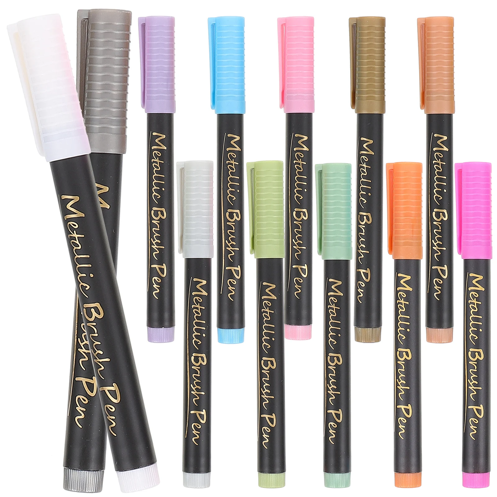 

12pcs Soft Marker Pens Metallic Colorful Graffiti Signing Drawing Writing Art Projects Adults Kids Smooth Dry Erase