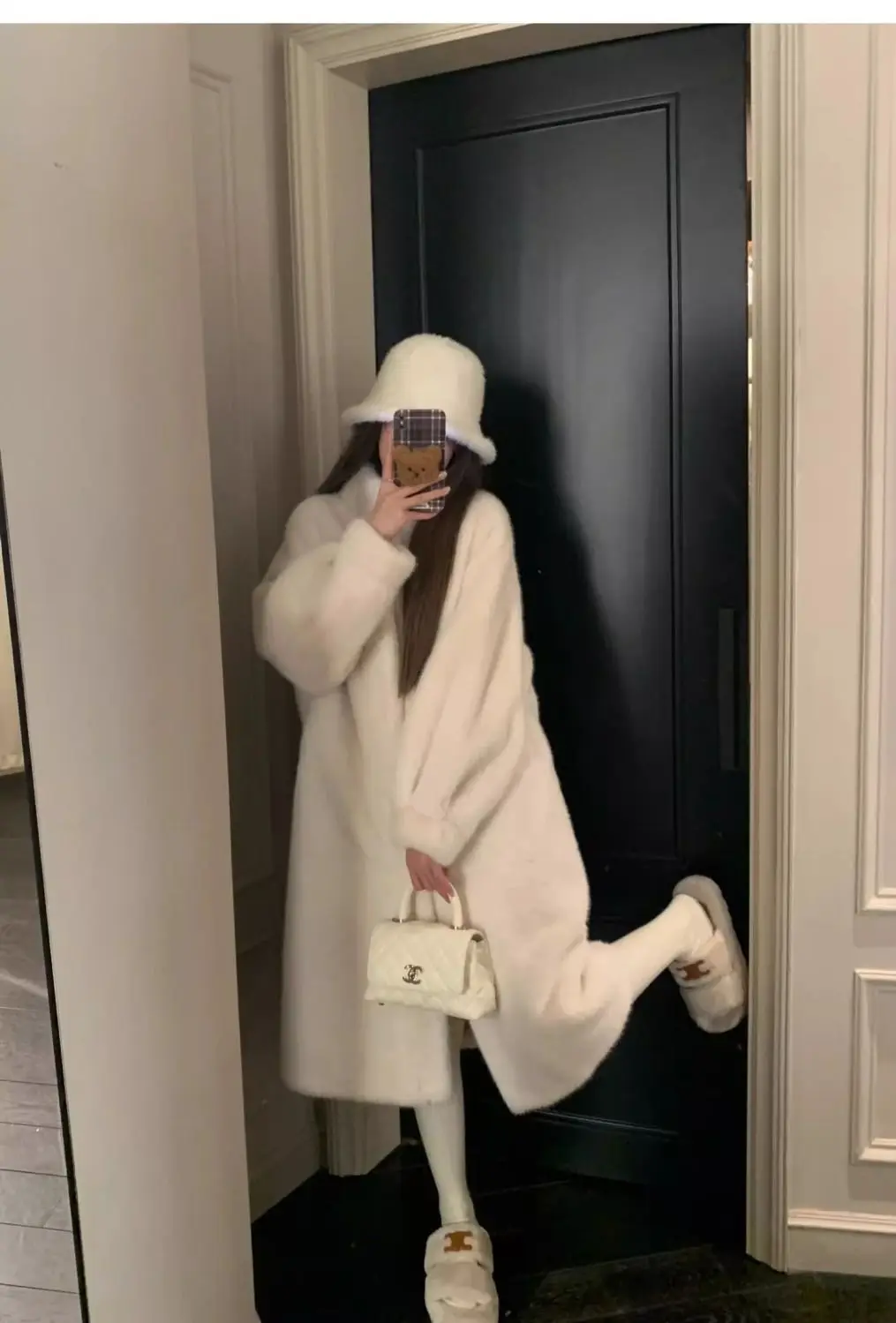 Casacos de jaqueta de pele sintética para meninas, casacos femininos puros inchados para noiva, mãe chique, macio, sedoso, cintura alta, algodão, acolchoado, aconchegante, confortável, cinched