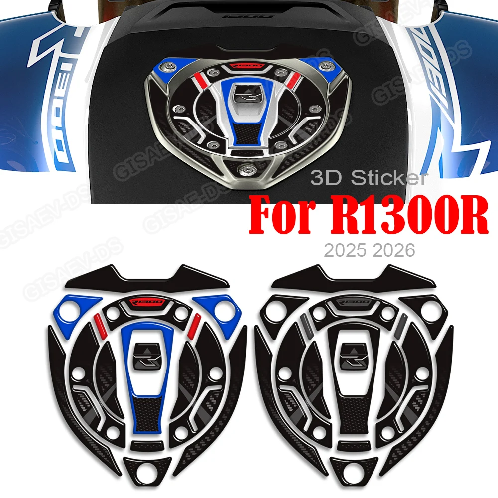 Motorcycle Tank Pad Stickers Decals Emblem Gas Fuel Oil Kit Knee Protector For R1300R R 1300 R R1300 2025 2026