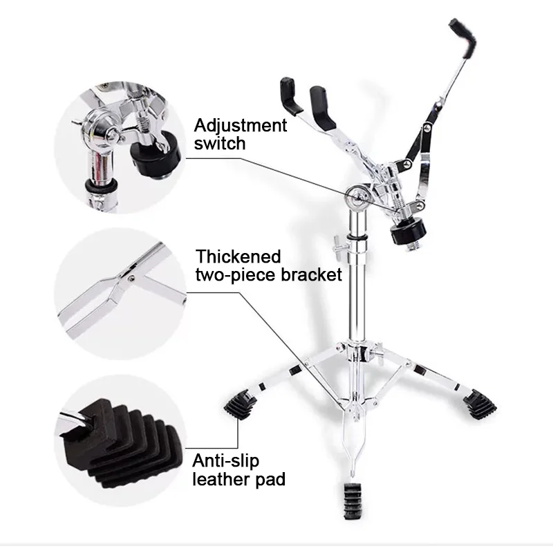 Portable Snare Drum Stand Adjustable Extended Height For Bass Drum Silent Practice Pad Bracket Stand Holder Drums Instrument