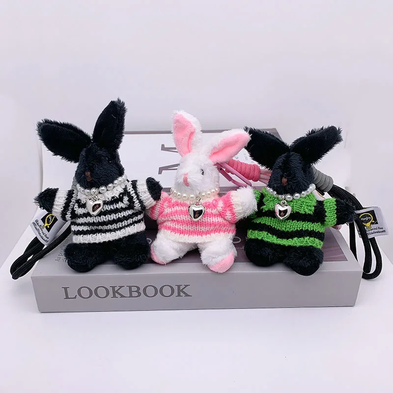 Portachiavi in peluche con coniglio Kawaii da 15 cm Ciondolo in peluche con coniglietto carino Portachiavi con animali morbidi Portachiavi per auto Accessori per borse da donna per ragazze