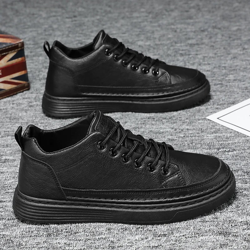 

Мужские кожаные кроссовки на платформе, повседневные слипоны, классические новые комфортные туфли без шнурков, весенние мужские лоферы