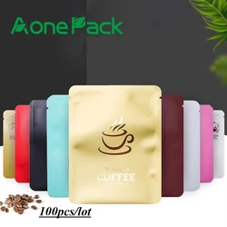 100pcs Food Grade Drip Coffee Packaging Bags Black Aluminum Foil Japan Food Grade 3 Side Sealed Storage Bags