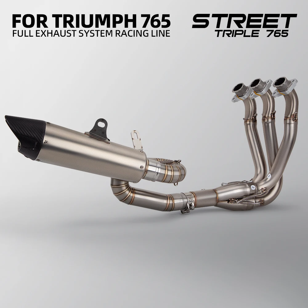 

Для Triumph Street Triple 765 S 765R 765RS мотоциклетная полная выхлопная система в сборе, надеваемая гоночная линия, модифицированный комплект Escape Moto