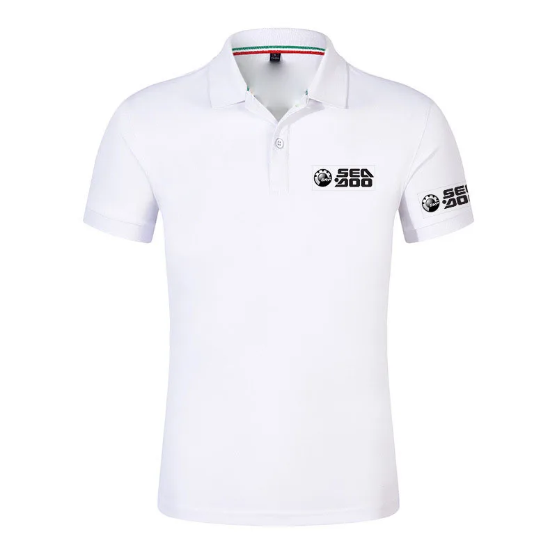 Hot Quality Short-Sleeved Polo Shirt BRP Sea Doo Seadoo Moto Logo Print 2026 Men's Lapel Button Casual Elegance Simple T-Shirt