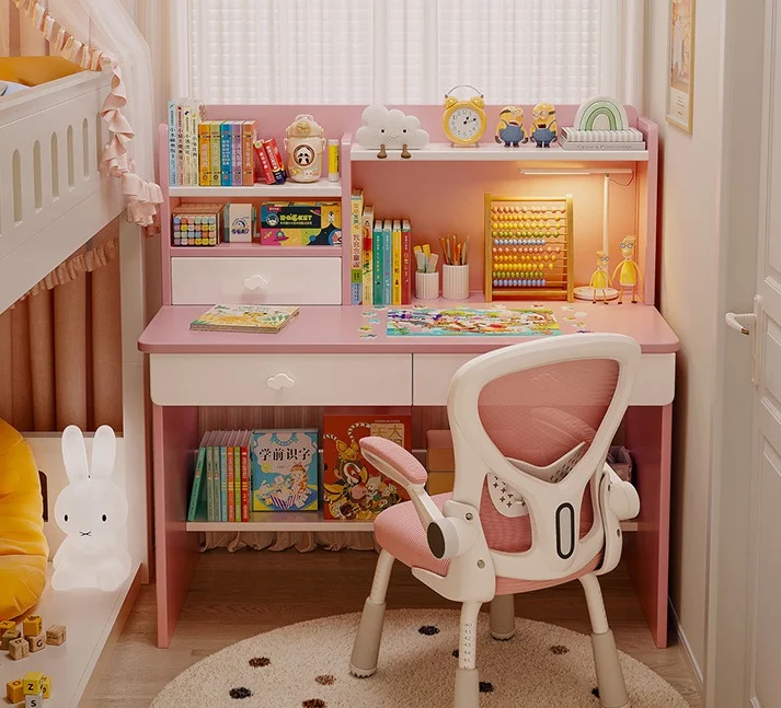 !@Modern Kids Computer Desk High Quality Customizable Bookshelf Drawer Factory Wholesale Customizable Wooden Laptop Tables