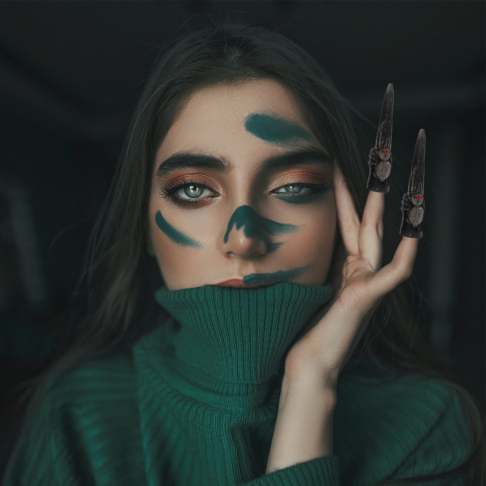 

5 Pcs False Nail Set Vampire Claws Art Diy Fake Costume Party Halloween Mini Cosplay Zombie