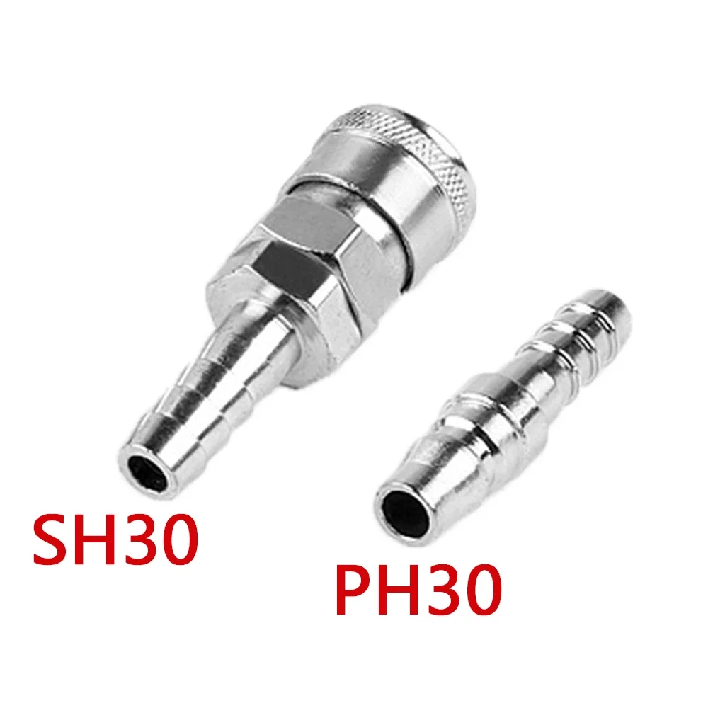 Pneumatic Type C Quick Connector SH / PH 30 Connected To 10mm High Pressure Air Hose Connector