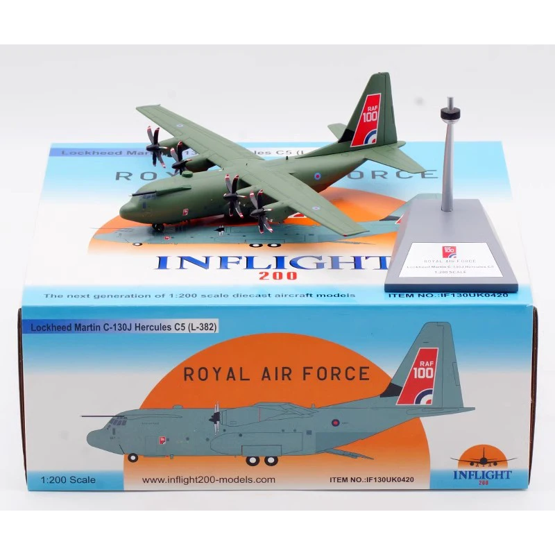 

Diecast 1:200 Scale Inflight British Air Force C-130J Hercules Transport Aircraft ZH887 Alloy Aircraft Model Collection Souvenir