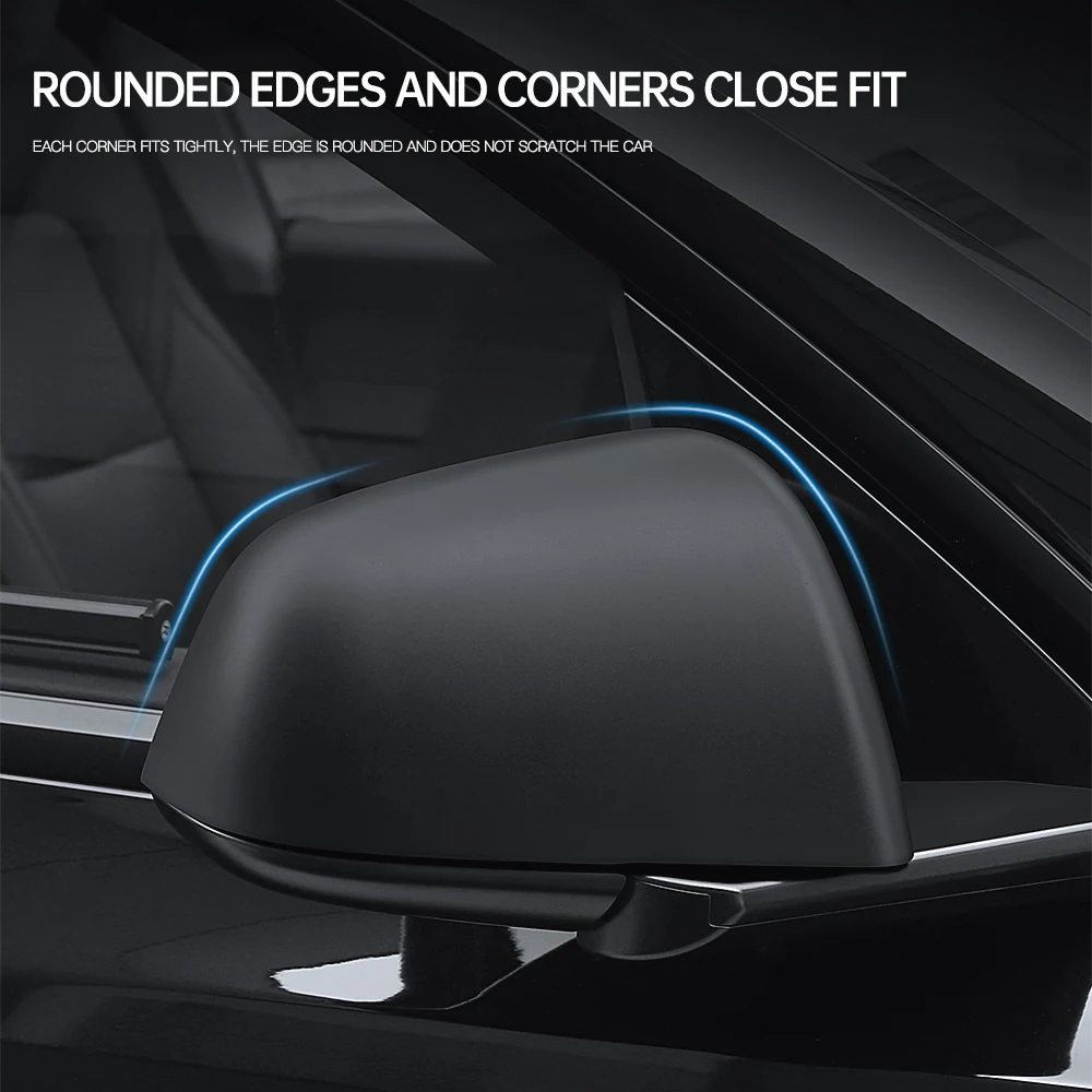 Carbon Fiber Paste Side Door Mirror Cover For Tesla Model 3 Model Y 2022 2021 Auto Exterior Accessories Sides Rearview Cover