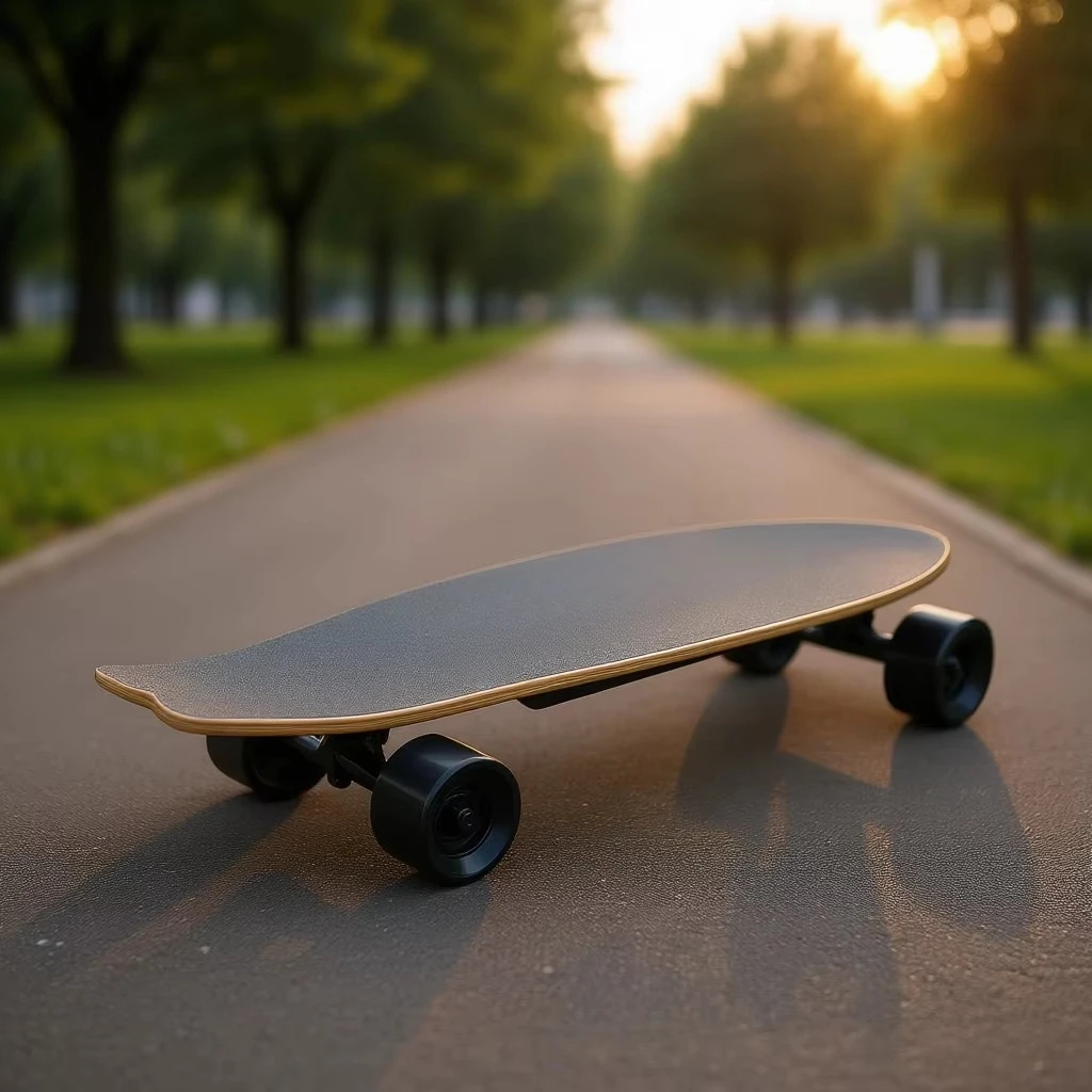 Electric Longboard Skateboard Model D0100HAD83Y 83mm Wheels, Durable Maple Board Surface, Double Rocker