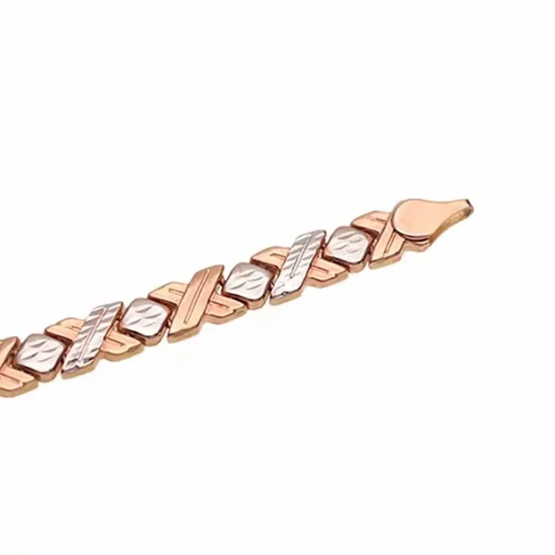 Creative 585 Rose Gold Bracelet for Women Plated 14K Rose Gold Fashion Wide Edition New in Light Luxury Bangles Banquet Jewelry