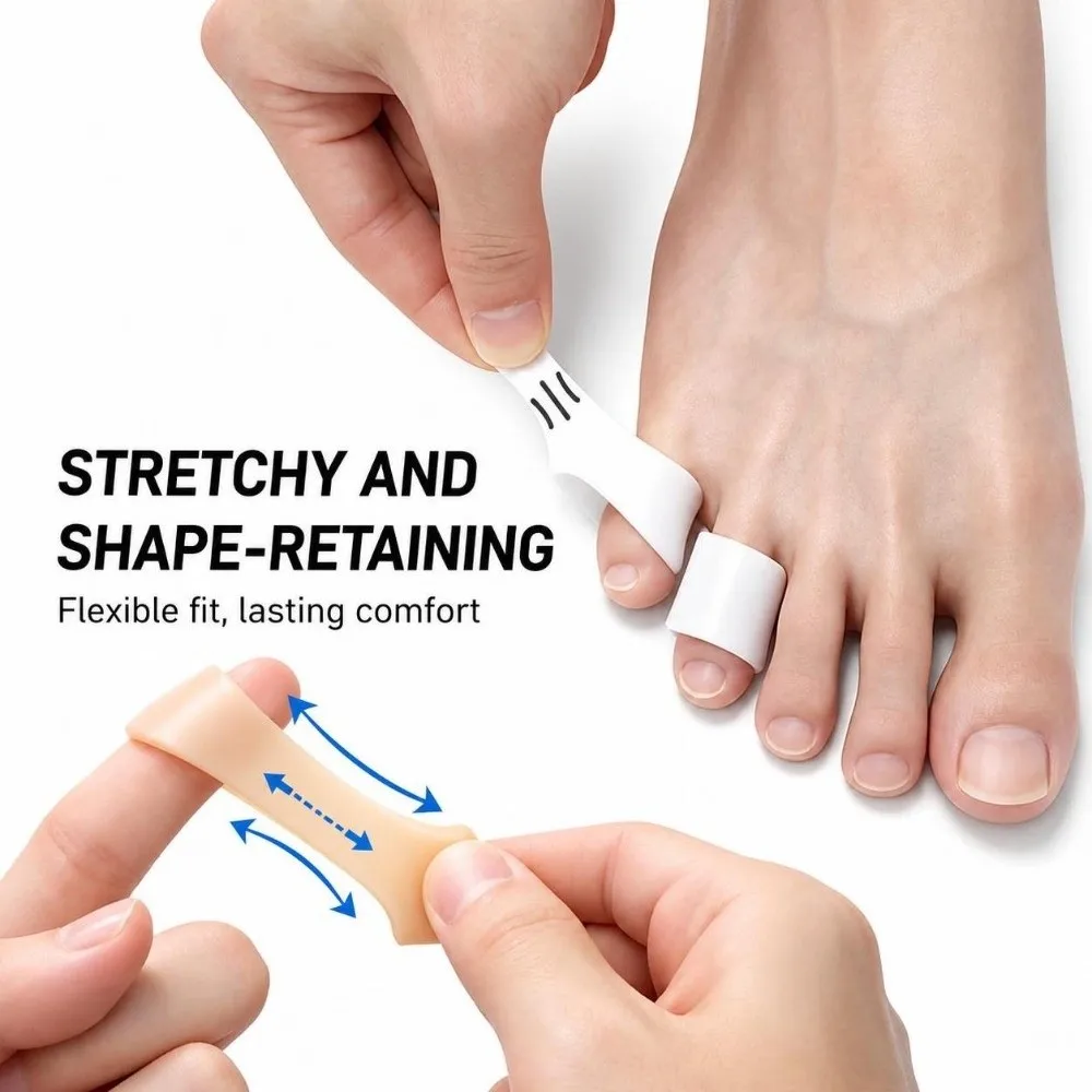 1 Pair Cuttable Toe Protector Sleeve Open Toe SEBS Toe Separator Sleeve Moisturizing Reusable Toe Cushion Protector