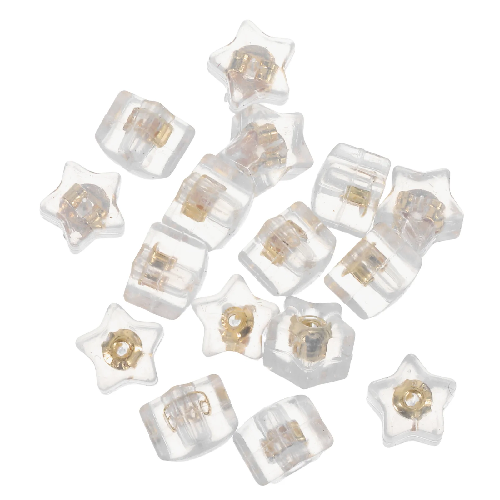 

16Pcs Silicone Earring Backs Star Design Secure Comfortable Ear Stud Stoppers Locking Earring Safety Back for Women